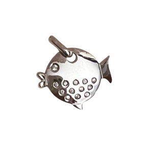 Ciondolo pesce con zirconi