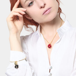 Collana Mina piccola bordeaux