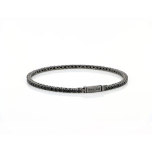 Bracciale Tennis in argento brunito 18