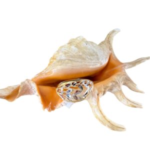 Anello oro foglia diamantata