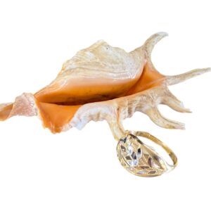 Anello oro foglia diamantata