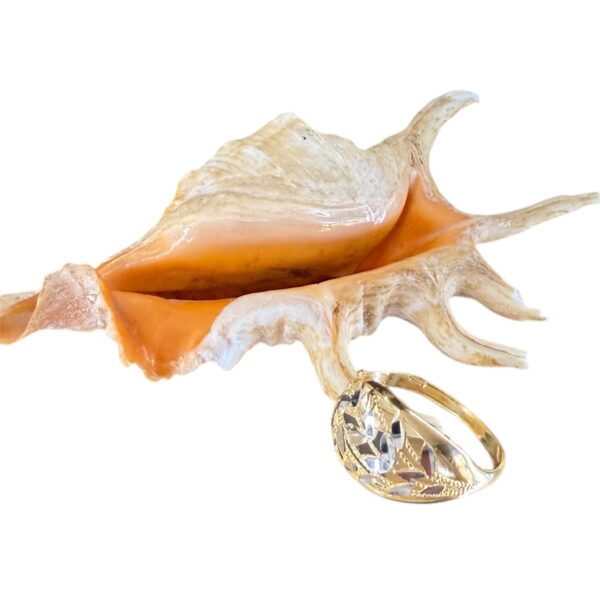 Anello oro foglia diamantata - immagine 2