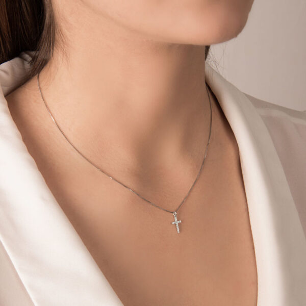 Collana croce diamanti - immagine 2