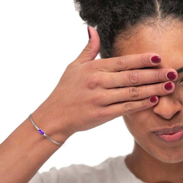 Bracciale catena snake con zircone baguette - immagine 2