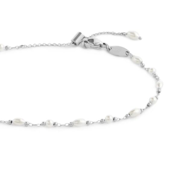 Cavigliera catena con perle ovali e a sfera - immagine 2
