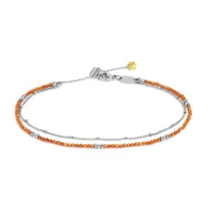 Cavigliera doppia catena con zirconi