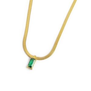 Collana catena snake con zircone baguette