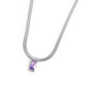Collana catena snake con zircone baguette