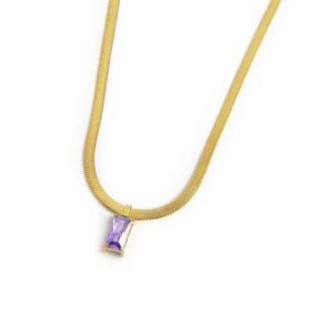 Collana catena snake con zircone baguette