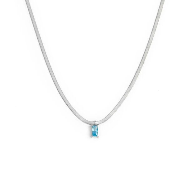 Collana catena snake con zircone baguette