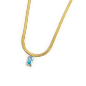 Collana catena snake con zircone baguette