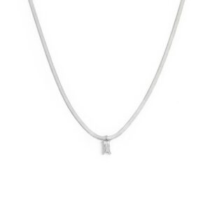 Collana catena snake con zircone baguette