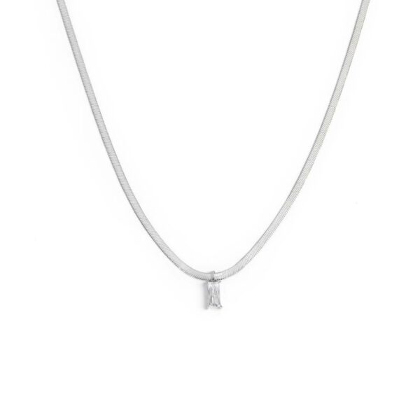 Collana catena snake con zircone baguette