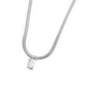 Collana catena snake con zircone baguette