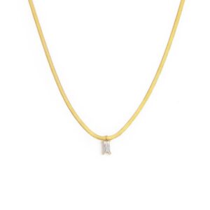 Collana catena snake con zircone baguette