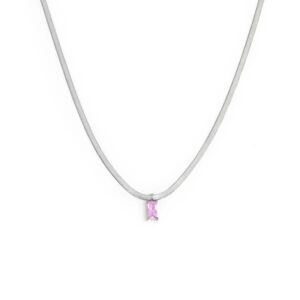 Collana catena snake con zircone baguette