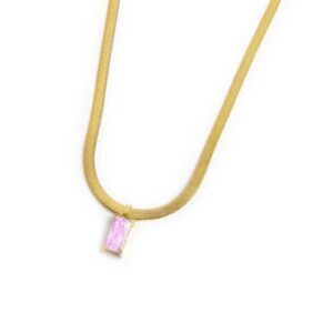 Collana catena snake con zircone baguette