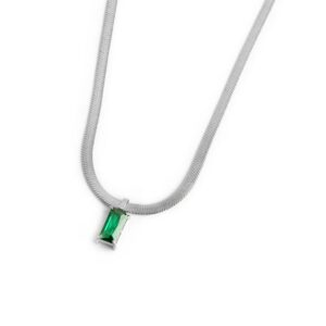 Collana catena snake con zircone baguette