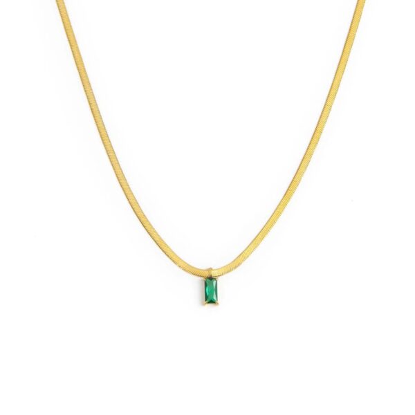 Collana catena snake con zircone baguette